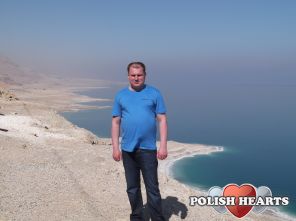 Zdjęcie na tle Morza Martwego